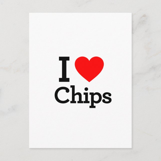 Carte Postale J'aime les chips (Devant)