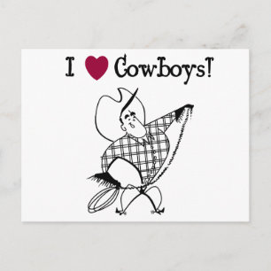 Carte Postale J'aime les cow-boys