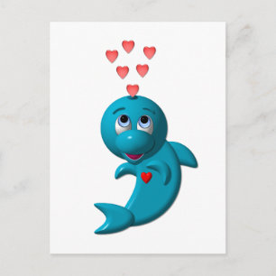 Carte Postale J'aime les dauphins - Je vous aime