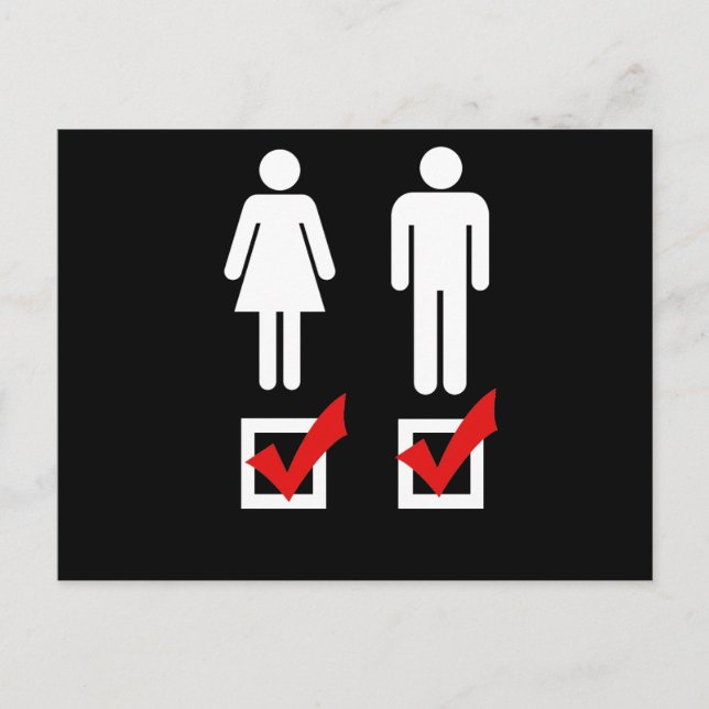 Carte Postale J'aime les deux - (Devant)