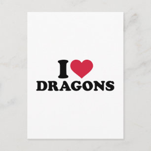 Carte Postale J'aime les dragons