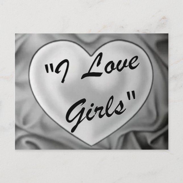 Carte Postale J'aime les filles (Devant)
