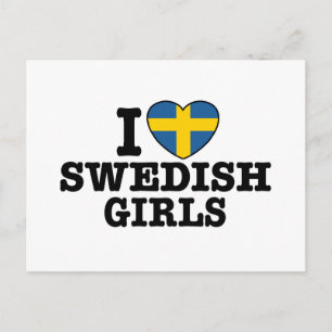 Carte Postale J'aime les filles suédoises