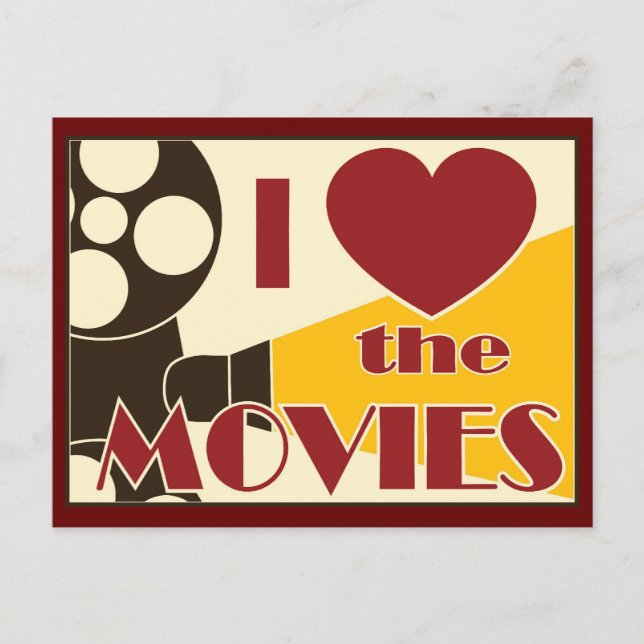 Carte Postale J'aime les films (Devant)