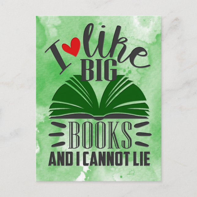 Carte Postale J'Aime Les Grands Livres (Devant)