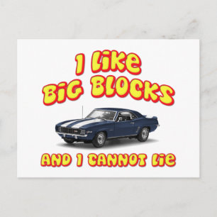 Carte Postale J'Aime Les Gros Blocs Et Je Ne Peux Pas Mentir Che