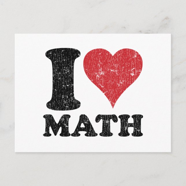 Carte Postale J'aime les maths (Devant)