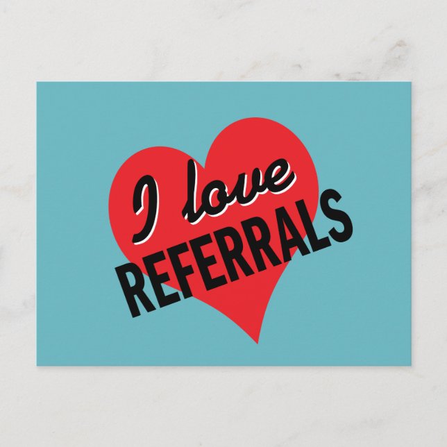 Carte Postale J'aime les références avec coeur (Devant)
