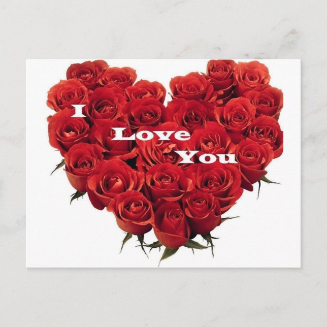 Carte Postale J'aime les roses. (Devant)