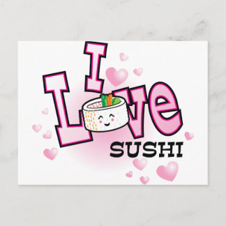Carte Postale J'aime les sushis