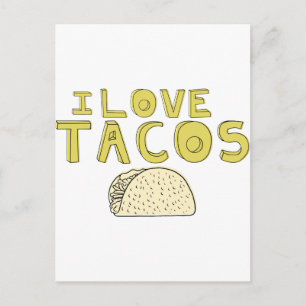CARTE POSTALE J'AIME LES TACOS