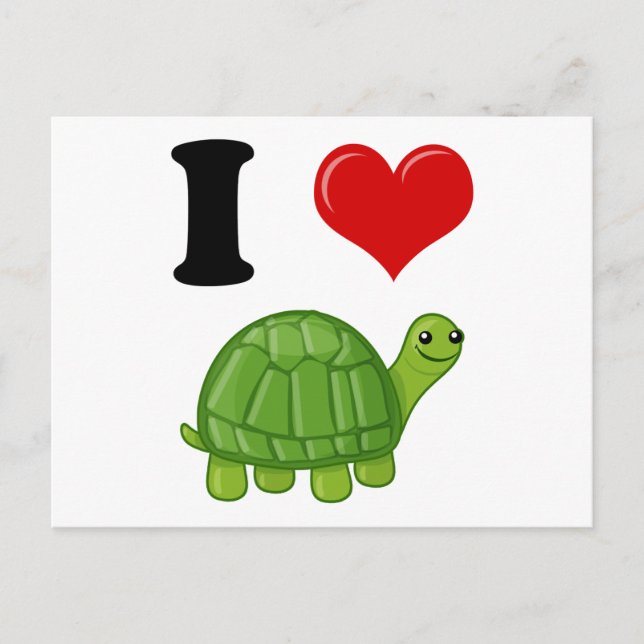 Carte Postale J'Aime Les Tortues (Devant)
