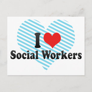 Carte Postale J'aime les travailleurs sociaux