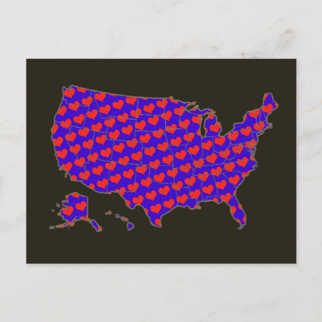 Carte Postale J'aime les USA (Devant)