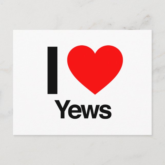 Carte Postale j'aime les yews (Devant)