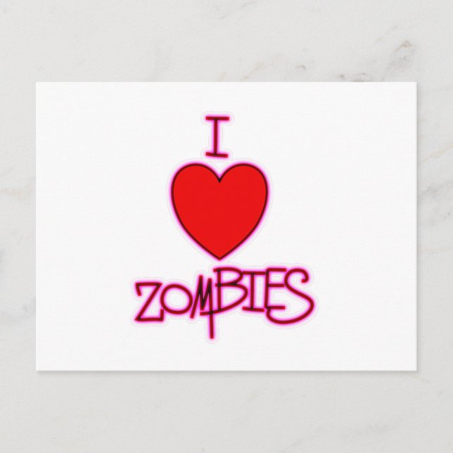 Carte Postale J'Aime Les Zombies ! (Devant)