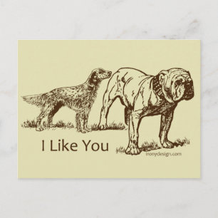 Carte Postale J'Aime L'Humour De Chien