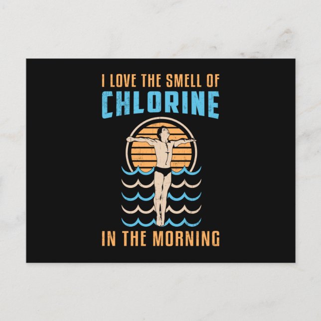 Carte Postale J'Aime L'Odeur De Chlorine Nage Nage Nage (Devant)