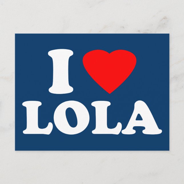 Carte Postale J'aime Lola (Devant)