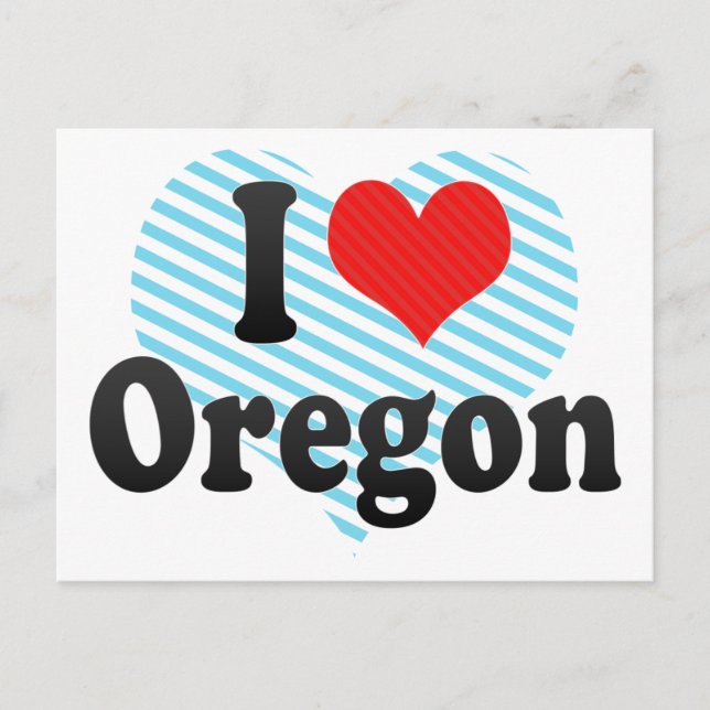 Carte Postale J'aime l'Oregon (Devant)