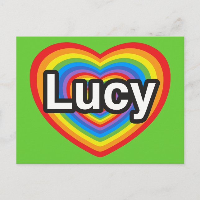 Carte Postale J'aime Lucy. Je t'aime Lucy. Cœur (Devant)
