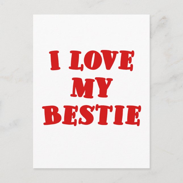 Carte Postale J'aime ma bestie (Devant)