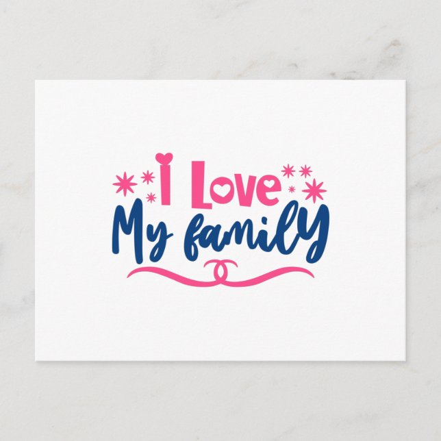 Carte Postale J'aime ma famille (Devant)