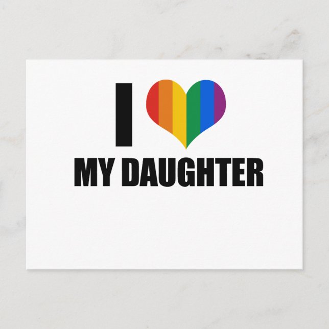 Carte Postale J'aime ma fille gay (Devant)