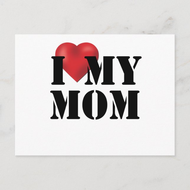 Carte Postale J'aime ma mère (Devant)
