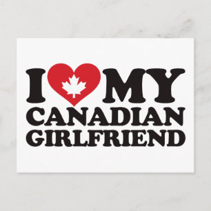 Carte Postale J'aime ma petite amie canadienne