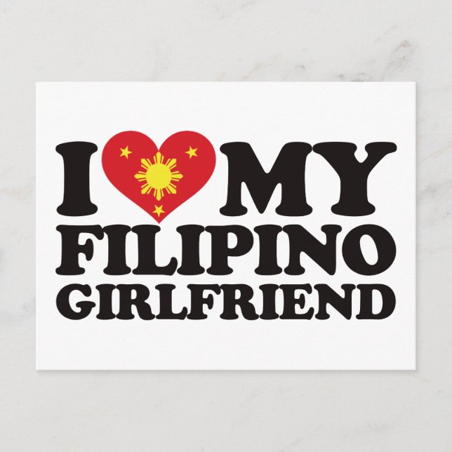 Carte Postale J'aime ma petite amie philippine (Devant)