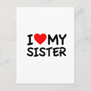 Carte Postale J'aime ma soeur