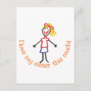 Carte Postale J'aime ma soeur