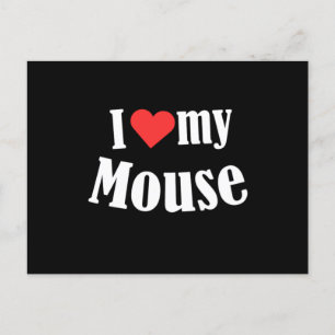 Carte Postale J'Aime Ma Souris Souris Rat Rodent Animal Animaux 