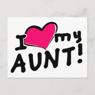 Carte Postale J'aime ma tante !