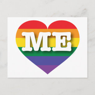 Carte Postale J'aime Maine Gay pride Rainbow Heart