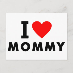 Carte Postale j'aime maman coeur maman message texte symbole mèr
