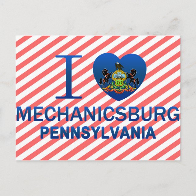 Carte Postale J'aime Mechanicsburg, PA (Devant)