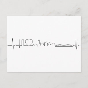 Carte Postale J'aime Memphis dans un style ecg extraordinaire