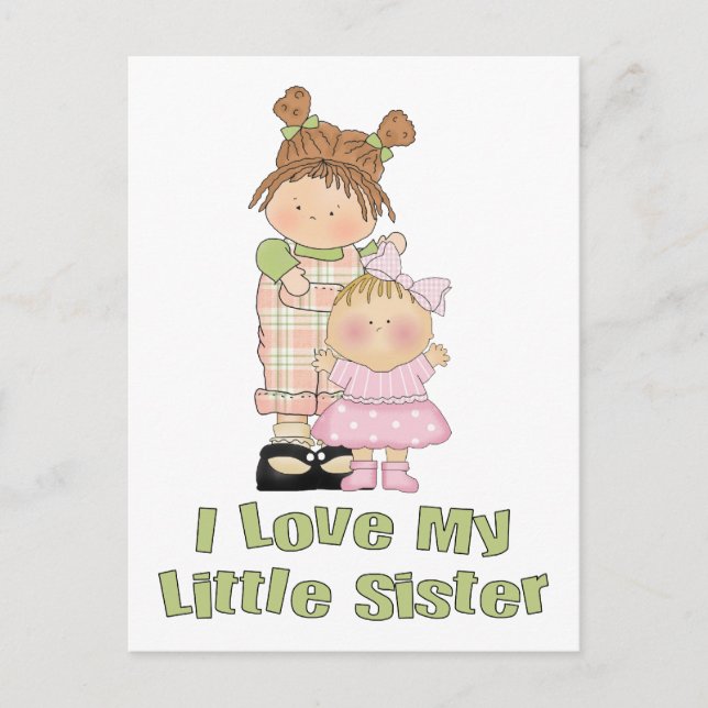 Carte Postale J'Aime Mes Petites Filles Soeurs (Devant)