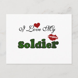 Carte Postale J'aime mes t-shirts et cadeaux de soldat