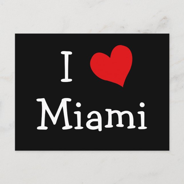 Carte Postale J'aime Miami (Devant)