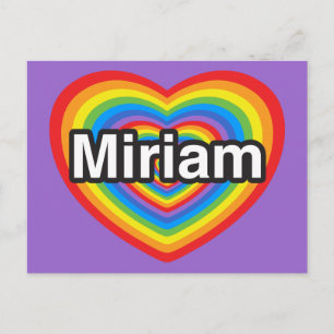 Carte Postale J'aime Miriam. Je t'aime Miriam. Cœur