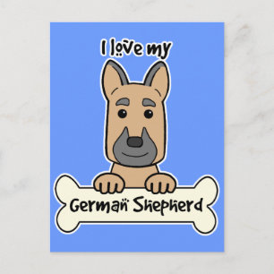 Carte Postale J'Aime Mon Berger Allemand