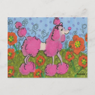 Carte Postale J'aime mon caniche
