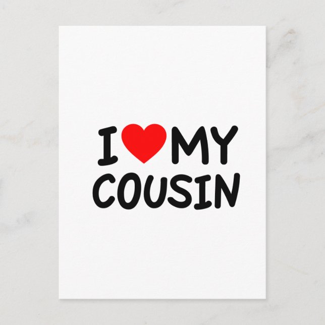 Carte Postale J'aime mon Cousin (Devant)