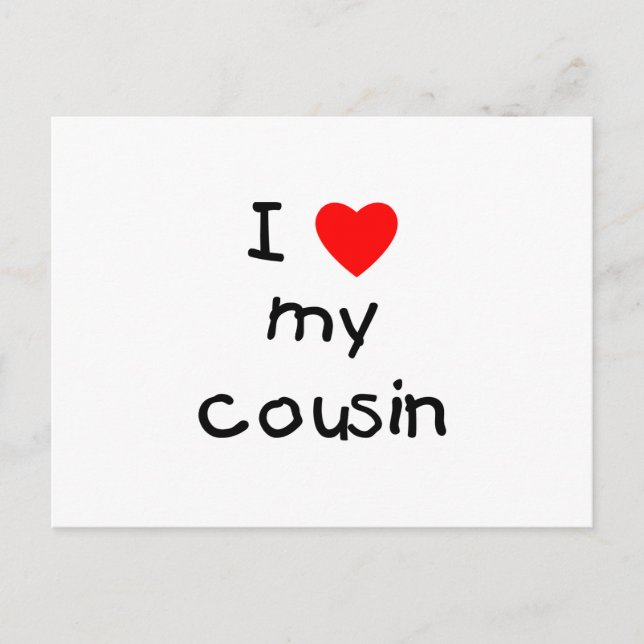 Carte Postale J'Aime Mon Cousin (Devant)