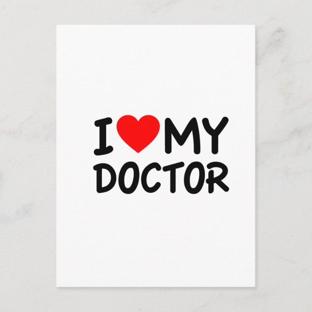 Carte Postale J'aime mon docteur (Devant)