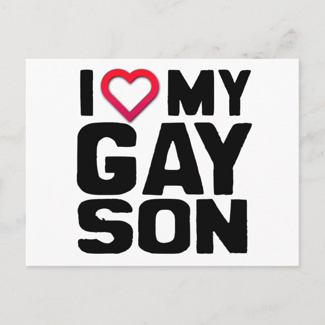 Carte Postale J'aime mon fils gay (Devant)