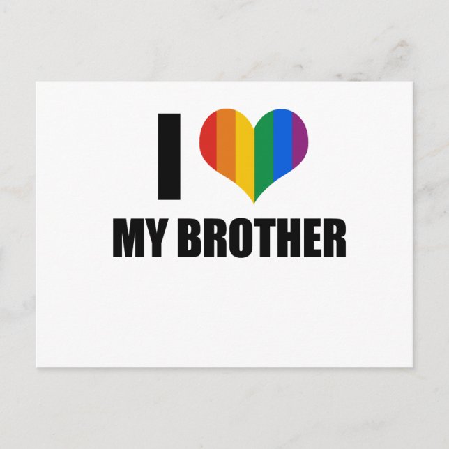 Carte Postale J'aime mon frère gay (Devant)